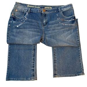 Avenue Jeans Women Size 16 Bedazzled Denim Studded Crystal Bootcut Y2K Rock Star